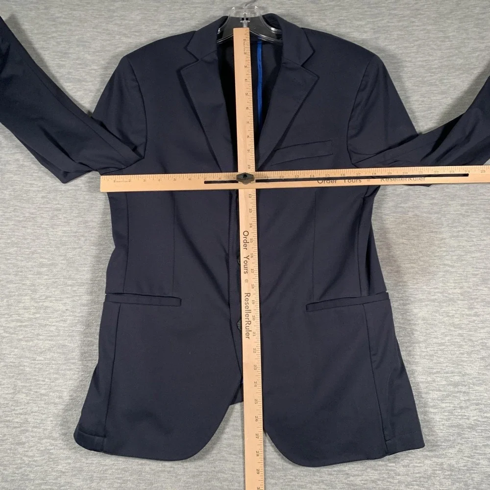 Twillory Blazer Mens 38S Blue Stretch 2 Button Suit Jacket Machine Washable